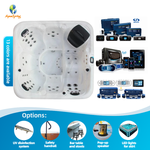 Bain à remous de luxe Aquaspring carré autoportant en acrylique, 64 jets, capacité de 6 personnes, <span class=keywords><strong>jacuzzi</strong></span> extérieur, spa, massage à l'air, design moderne - Product Image 2