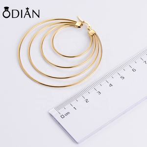 Boucles d'oreilles créole de Style coréen exagéré, bijou en acier inoxydable, avec grand cercle rond et grande boucle - Product Image 4