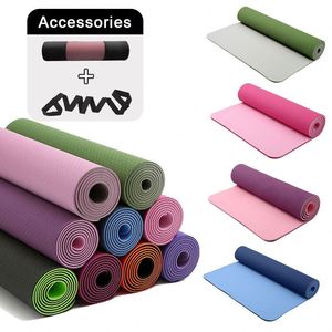 Tapis de yoga TPE écologique résistant à la chaleur, durable, imperméable, antidérapant, avec logo personnalisé imprimé en vert et noir, 6 mm/8 mm, sac de transport - Product Image 3