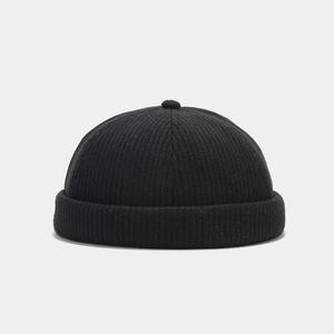 Moda Rua Homens Mulheres Cor Sólida Quente Grosso Inverno Outono Chapéu De Malha Gorros Brimless Hat Sem Viseira Skullcap Cap Docker - Product Image 4