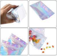 Sacs Ziplock en PE Imprimés par Gravure Personnalisée, Anti-humidité, Film Arc-en-ciel, Emballage Laser pour Bijoux, Ceintures, Portefeuilles, Colliers, Petits Objets