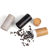Boîte d'emballage cylindrique en papier rigide de luxe, tube en carton personnalisé avec logo estampé pour l'emballage de thé, de café et de cadeaux