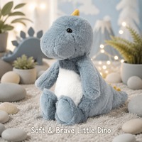 Peluche Dinosaure Gris Doux et Confortable avec Picots Jaunes, Animal en Peluche Assis pour Canapé Moderne, Lit et Décoration de Chambre d'Enfant, Idéal Cadeau