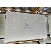 Dalle de marbre KT Stone, blanc pur, gris clair, veine douce, polie, pour comptoir de cuisine moderne