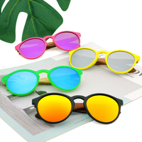 Gafas de sol biodegradables para niños, lentes de sol polarizadas Retro de Bambú