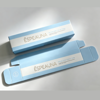 Boîte d'emballage simple pour produits de soin de la peau, en papier pliable avec finition noire métallisée