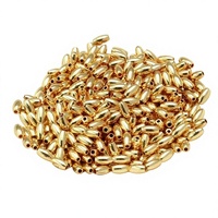 Perles d'espacement ovales en plastique dorées effet métallique avec trou pour la fabrication de bijoux DIY, bracelets et artisanat – Vente en gros