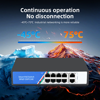 Switch PoE Gigabit de 8 Puertos Tshield, Full-Duplex/Half-Duplex, No Administrado, 20Gbps, Escritorio, Plug and Play, para Hogar, Oficina, Sistema CCTV, en Stock