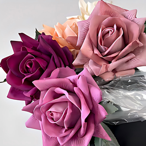 Wholesale High Quality Realistic Single Stem White Pink Silk <b>Rose</b> Flowers for Thanksgiving Valentine's Day Home Wedding - Product Image 4