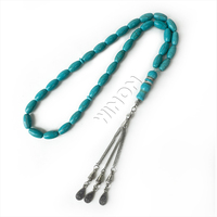 Collier de prière islamique en pierres 8*14mm, 33 perles, chapelet musulman, Tasbih, Tesbih, accessoires arabes