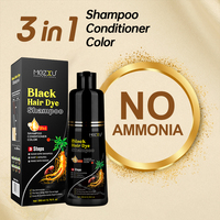 Shampoo colorant capillaire au ginseng Mezxu 3 en 1, couverture rapide des cheveux gris en 5 minutes, sans ammoniaque, permanent, pour hommes et femmes