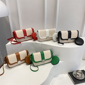 2025 Trending Fashion Contrast Color Crossbody <b>Handbags</b> With <b>Purse</b> Ladies Bag <b>Set</b> Shoulder Bag For Women - Product Image 1
