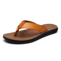 HappyChina Chaussures pour homme en cuir véritable, tongs de plage antidérapantes, sandales pour homme