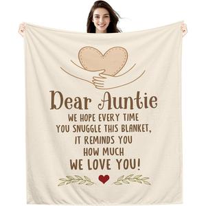 Beige Heart Hands Dad Message Flannel <b>Blanket</b> Throw <b>Blanket</b> Nap <b>Blanket</b> Breathable Skin Friendly for Travel Camping Custom Print - Product Image 1