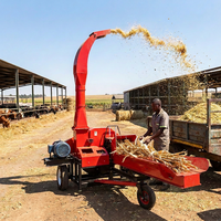 Broyeur de fourrage électrique à haute capacité de décharge 10t/h, machine à couper le fourrage, moteur 7,5 kW, hacheuse de paille pour la fabrication d'ensilage agricole