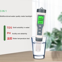 Pluma de medición de pH 3 en 1, medidor de acidez, pluma de prueba de calidad del agua TDS, medidor de instrumento de prueba de pH