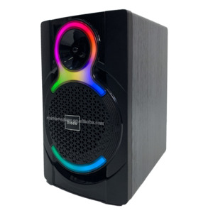 KTS Loa Bts-1825 loa siêu trầm không dây di động gỗ Loa hộp <span class=keywords><strong>3</strong></span> inch tweeter nhà ngoài trời nhỏ Loa MP3 máy nghe nhạc RGB ánh sáng - Product Image 1