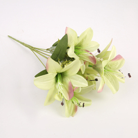 SEASON 7 Lilien-Kunstblumenstrauß für Heim-, Hochzeits- und Partydekoration, Seidenblumenstrauß