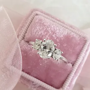 Personalizado de moda Cubic Zirconia Eternity Diamond Mujeres Joyería Compromiso Boda 925 Anillos de promesa de plata esterlina