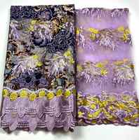 Kain Batik Renda Tali Guipure Afrika Bordir Terbaru 5 Yard/Potong untuk Kerajinan Tas, Gorden, dan Sarung