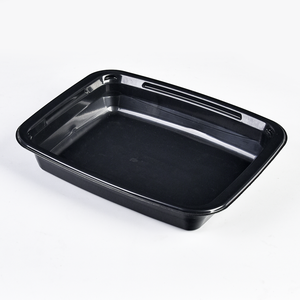 Vassoio contenitore per alimenti in Cpet di grande capacità personalizzato da 1000ml nero monouso in plastica per Cpet - Product Image 6