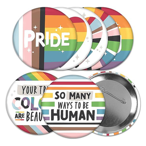 Créateur de badges ronds personnalisés avec logo – Badges magnétiques en plastique vierges de 58 mm avec logo imprimé – Badges bouton ronds en étain - Product Image 3