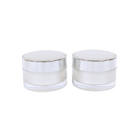 Pot cosmétique rond en plastique pour crème, avec couvercle côtelé argenté électroplaqué, vide et rechargeable, pour crème visage et contour des yeux, vente en gros