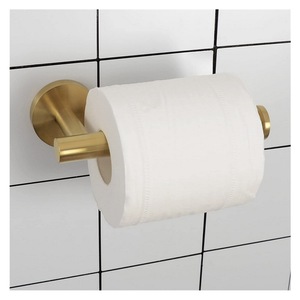 Portarrollos de Papel Higiénico Moderno para Montar en la Pared con Doble Barra y Asa, Acabado Bronce Pulido, para Baño y Hotel - Product Image 6