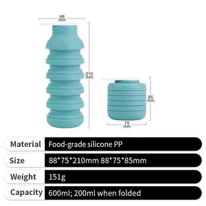 2026 Foldable Silicone Collapsible Sports Water Bottle in China for Outdoor Travel <b>Cycling</b> - Product Image 3