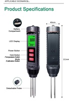 Testeur de sol 3-en-1 EC - Température - Humidité - Capteur de qualité du sol Wanbang ST06 pour l'agriculture