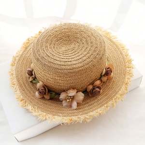 Sombrero de Paja Casual al por Mayor para Mujer, Protección Solar, para Actividades al Aire Libre, Pesca, Ciclismo, con Borde Plano, para Viajes, Playa, Plegable - Product Image 4