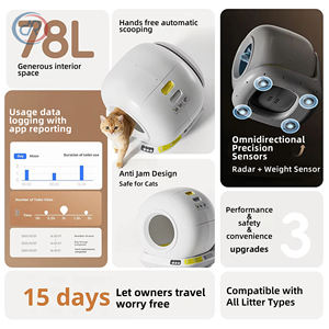 Litière autonettoyante OKKPETS, design fermé, litière automatique intelligente pour chat, application WiFi, contrôle, capteurs radar <span class=keywords><strong>de</strong></span> sécurité, faible bruit - Product Image 3