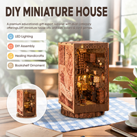 Kit de Bricolage Maison de Poupées Miniature Nook de Livres Rêve d'Érudit, Artisanat en Métal, Plastique, Papier, Lumière LED, Puzzles 3D, Coffret Cadeau, Échelle 1:32, À partir de 14 ans