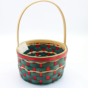 Hand Woven Wood Christmas Hamper Basket Decoration Storage Gift Basket