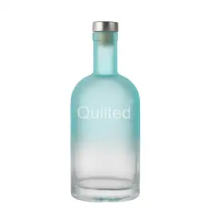 Custom Color Coating White Black Blue Gin Whiskey Vodka Spirit Liquor Rum Glass Bottles