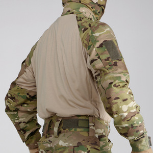 Hersteller für Zollkleidung Herren langärmlig Rundhalsausschnitt taktische T-Shirts elastische Ripstop Jagd Kampf-Ops Nylon-T-Shirts - Product Image 4