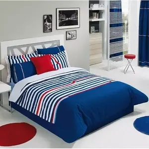 Couette simple rayée bleue Paolo 7 pièces avec draps - Product Image 3