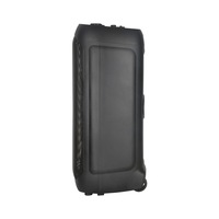 Enceinte portable sur chariot 40W avec lumières LED RGB, entrée auxiliaire, batterie, boîtier en plastique et 2 microphones sans fil pour l'extérieur