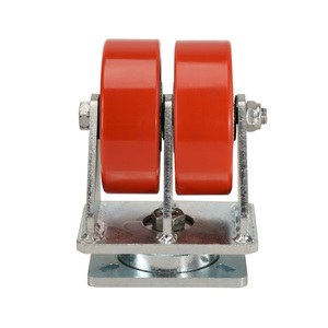 6 polegadas Metal aço PU pesados rodízios 8 polegadas duplo freio recipiente rodízios - Product Image 4