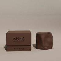 C&H Home Fragrance, design d'intérieur, bougie parfumée de Noël de luxe, pot en céramique texturé carré