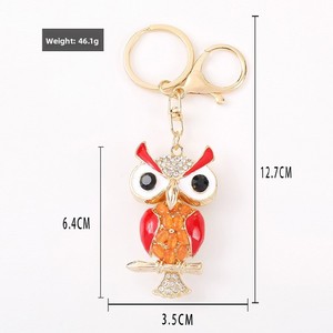 Porte-clés Hibou Rouge en Alliage de Zinc, Pendentif Sac Animal Oiseau, Porte-clés de Voiture, Cadeau d'Anniversaire, Souvenir de Voyage - Product Image 4