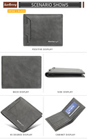 Dompet Pria Baellerry Baru Tipis Minimalis, Dompet Kartu Kecil, Dompet Bisnis Lipat Tiga Fungsional Trendi, Kulit PU