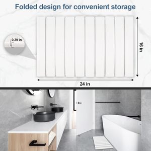 Foldable Diatomite Print Eco-Friendly Luxury Bathroom Toilet Floor Entrance Door Non-Slip Absorbent Quick-Drying Diatom Mud <b>Bath</b> - Product Image 3