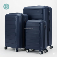 Valise de voyage d'affaires portable et extensible 20 pouces en plastique PP durable avec serrure TSA, roulettes silencieuses et légères