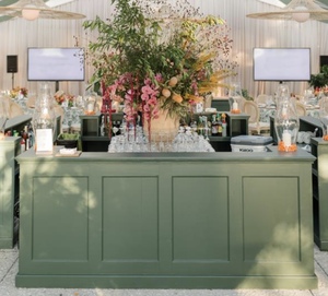 Table de <span class=keywords><strong>bar</strong></span> de mariage en bois de chêne massif vert forêt <span class=keywords><strong>bar</strong></span> noir - Product Image 1