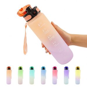 Botella de Agua Deportiva Motivacional de Tritán, Libre de BPA, Económica, de Plástico, 1000 ml, Duradera, con Indicador de Tiempo para Beber, para Niños - Product Image 4