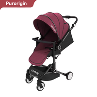 Poussette pliable à 4 roues Purorigin OEM multifonctionnelle, légère, compacte, en alliage d'aluminium, capacité de charge de 20 kg