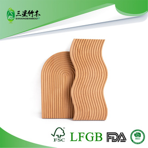 Creative bamboo and wood water ripple <b>tray</b>, household bread, tea, and <b>snack</b> <b>tray</b>, Nordic afternoon tea plate, cutting board, - Product Image 5