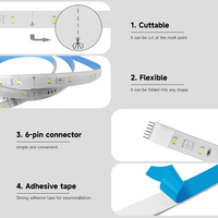 SIXWGH Tuya Smart WiFi & Zigbee RGBW Bulb 5050RGB 2835 putih kontrol aplikasi sinkronisasi musik IP65 tahan air meja potong fleksibel rumah