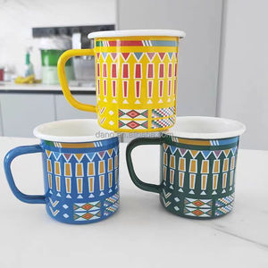 Ensemble de vaisselle en émail de couleur personnalisée de Style SauArabia poêle en acier métallique durable bouilloire théière cafetière assiette plat pour usage alimentaire - Product Image 6